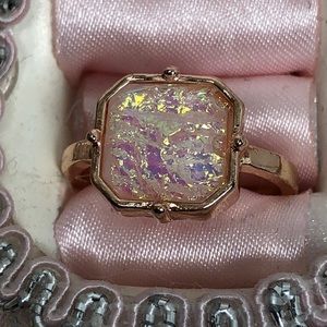 Pink faceted stone ring